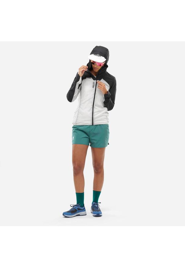 Kurtka do biegania Millet Intense Windbreaker Jkt W Szary Active Fit. Kolor: biały. Sport: turystyka piesza