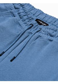 Ombre Clothing - Spodnie męskie dresowe joggery P987 - niebieskie - XXL. Kolor: niebieski. Materiał: dresówka