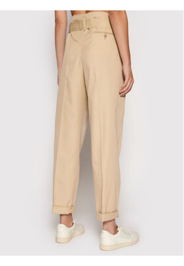 Polo Ralph Lauren Spodnie materiałowe 211752936006 Beżowy Regular Fit. Kolor: beżowy. Materiał: bawełna, materiał