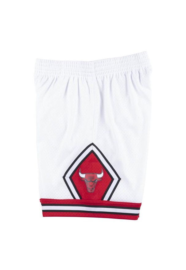 Spodnie koszykarskie męskie Mitchell & Ness Nba Chicago Bulls Swingman. Kolor: biały, wielokolorowy. Długość: krótkie. Sport: koszykówka