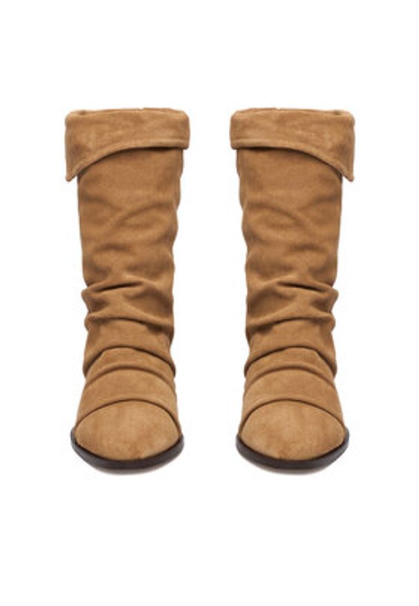 Badura Kozaki EO-APRIL-25FW218 Beżowy. Kolor: beżowy. Materiał: zamsz, skóra