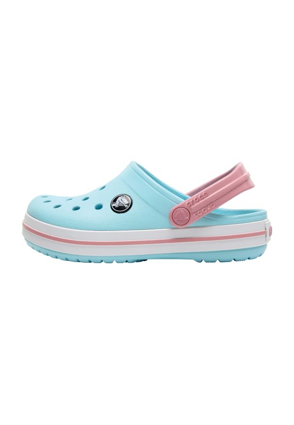 Buty do chodzenia niemowlęce Crocs Crocband Clog. Kolor: niebieski, biały, wielokolorowy. Materiał: syntetyk, materiał. Styl: sportowy