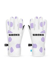SIROKO - Dziecęce rękawice na snowboard i narty Sporty zimowe Siroko Doodle. Kolor: biały. Materiał: tkanina, syntetyk. Technologia: Thinsulate. Sezon: zima. Sport: snowboard, narciarstwo