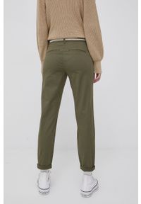only - Only spodnie damskie kolor zielony fason chinos medium waist. Kolor: zielony. Materiał: tkanina, bawełna #4