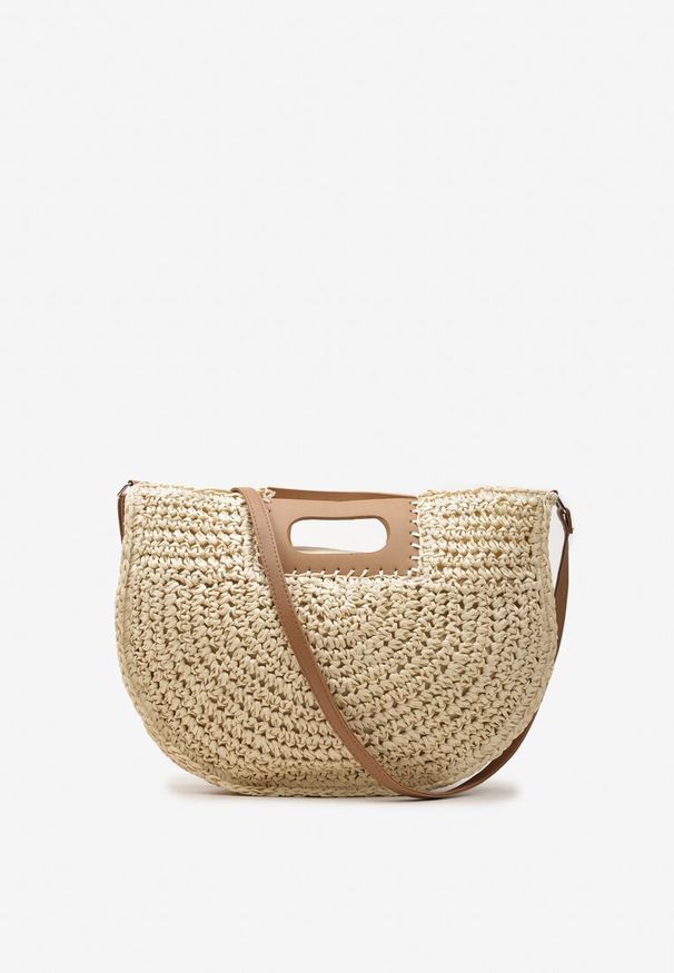 Renee - Jasnobeżowa Torebka na Ramię w Stylu Boho z Regulowanym Paskiem Arpive. Kolor: beżowy. Styl: boho. Rodzaj torebki: na ramię