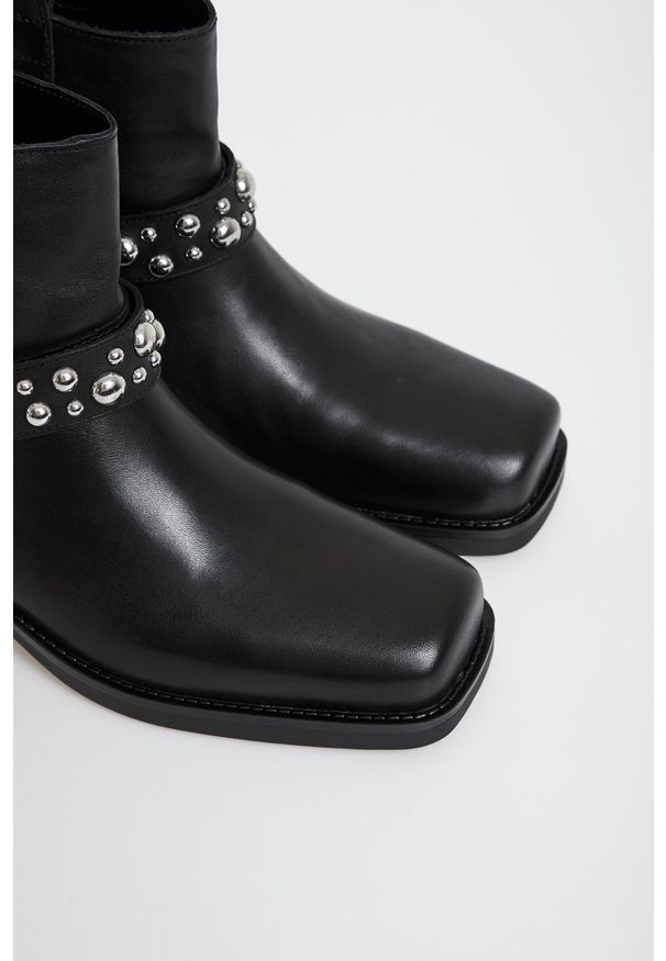 Liu Jo - Botki damskie skórzane biker LIU JO. Materiał: skóra