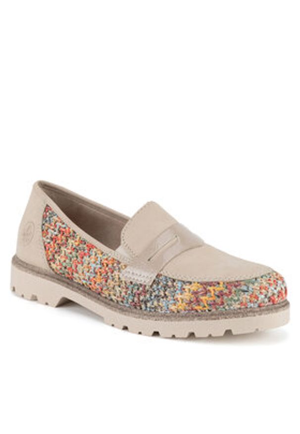 Rieker Mokasyny 45562-90 Kolorowy. Materiał: syntetyk, materiał. Wzór: kolorowy