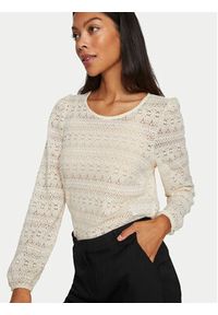 Vila Sweter Chikka 14095731 Beżowy Standard Fit. Kolor: beżowy. Materiał: syntetyk #5