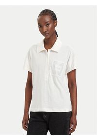 Liu Jo Sport Polo TA6159 JS870 Kremowy Regular Fit. Typ kołnierza: polo. Kolor: kremowy. Materiał: bawełna. Styl: sportowy #1