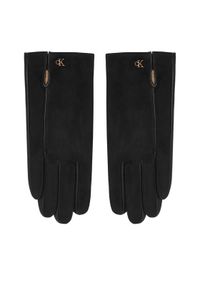 Calvin Klein Rękawiczki Damskie LV04F9006G Czarny. Kolor: czarny. Materiał: skóra, zamsz #1
