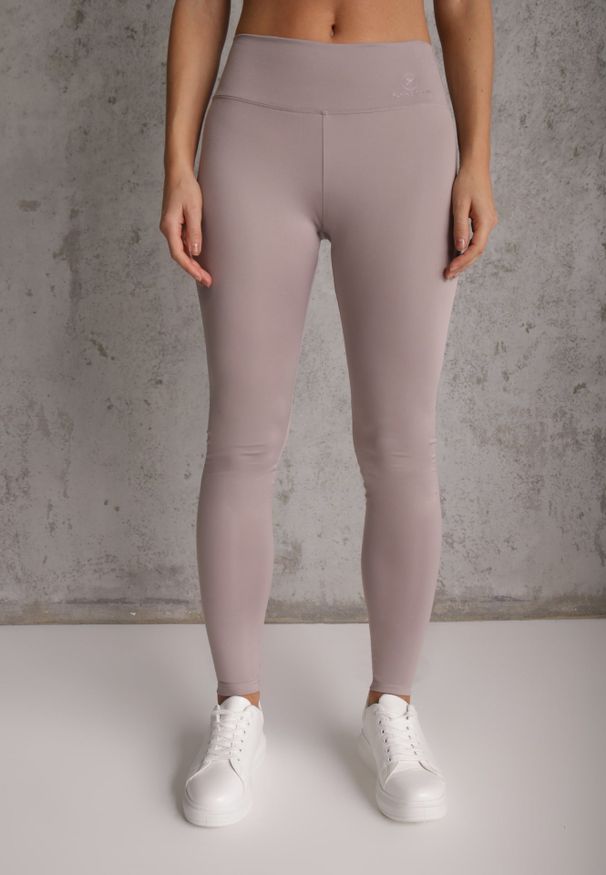 Renee - Jasnoszare Legginsy Basic z Modelującą Wstawką w Pasie Liacan. Okazja: na co dzień. Kolor: szary. Długość: krótkie. Styl: casual