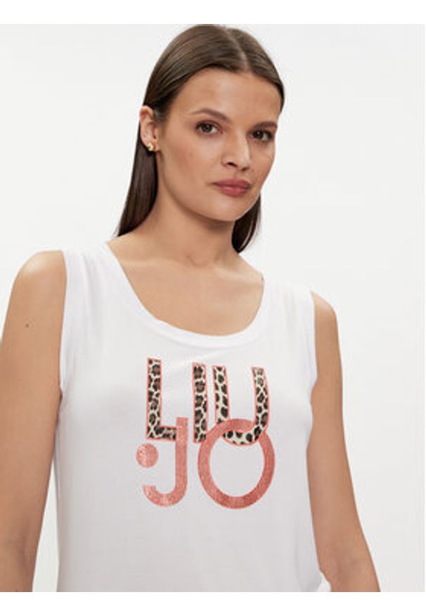 Liu Jo Top VA4117 JS360 Biały Regular Fit. Kolor: biały. Materiał: wiskoza
