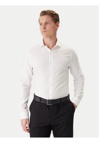 Calvin Klein Koszula LV019EU120 Biały Slim Fit. Kolor: biały. Materiał: bawełna #1