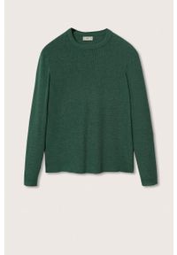 Mango Man sweter Antigua męski kolor zielony lekki. Okazja: na co dzień. Kolor: zielony. Materiał: włókno. Długość rękawa: długi rękaw. Długość: długie. Styl: casual #7