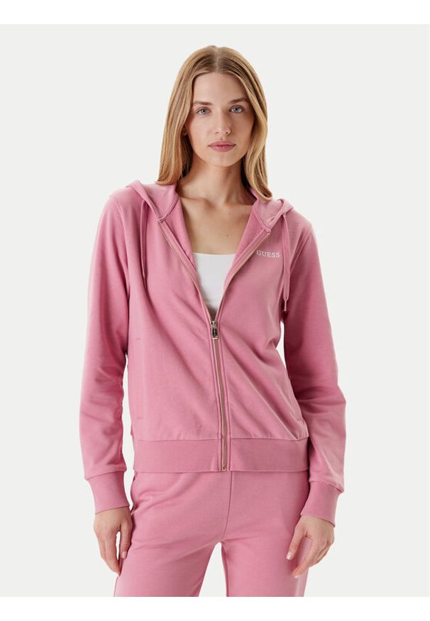 Guess Bluza O5RQ01 KCO31 Różowy Regular Fit. Kolor: różowy. Materiał: bawełna