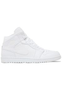 Buty Sportowe Damskie Nike Air Jordan 1 Mid. Okazja: na co dzień. Kolor: biały. Materiał: guma, skóra