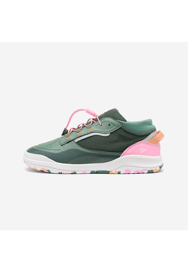Buty sportowe dla dzieci Decathlon waterproof. Kolor: pomarańczowy, zielony, różowy, wielokolorowy. Materiał: poliester, kauczuk. Sport: turystyka piesza