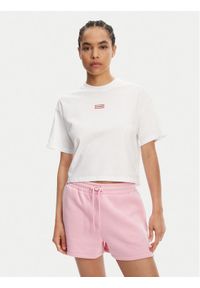 Hunter T-Shirt Abby HARW0059251 Biały Boxy Fit. Kolor: biały. Materiał: bawełna