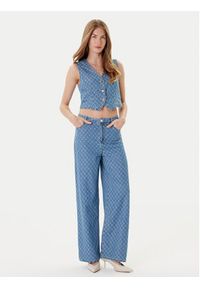 Morgan Kamizelka 252-COSHEL Niebieski Slim Fit. Kolor: niebieski. Materiał: bawełna #4