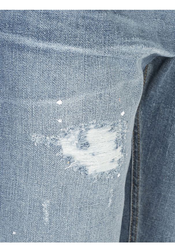 Les Hommes Szorty | UID481547P | Short Jeans | Mężczyzna | Niebieski. Okazja: na co dzień. Kolor: niebieski. Materiał: bawełna, elastan. Wzór: nadruk. Styl: casual