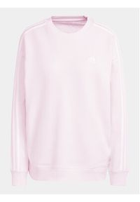 Adidas - adidas Bluza Essentials 3-Stripes IL3431 Różowy Loose Fit. Kolor: różowy. Materiał: bawełna #2