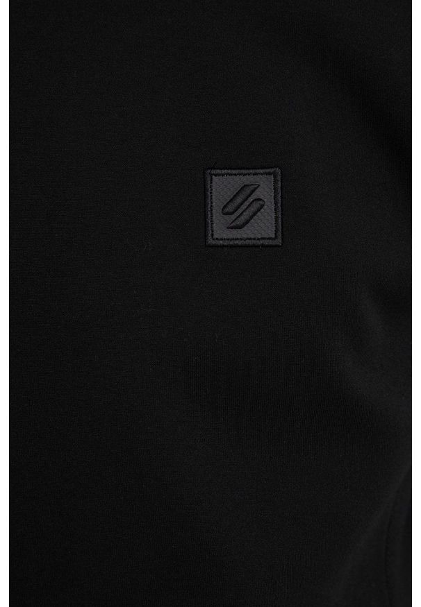 Superdry bluza męska kolor czarny gładka. Kolor: czarny. Wzór: gładki