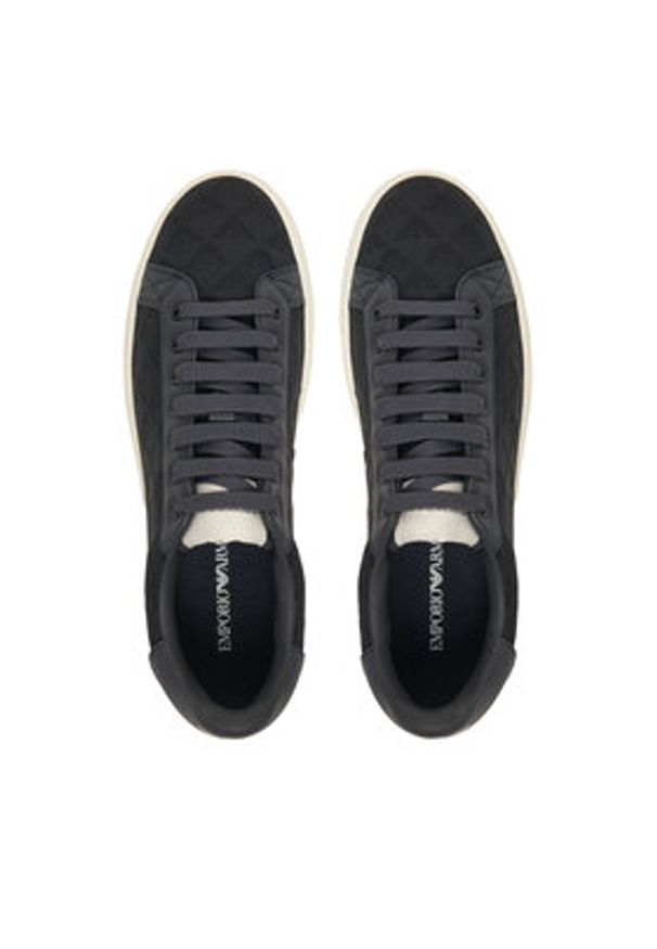 Emporio Armani Sneakersy EM003843 Granatowy. Kolor: niebieski. Materiał: skóra