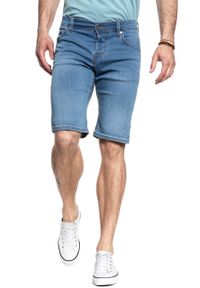 Mustang - SPODENKI MUSTANG Chicago Short DENIM BLUE 1008363 5000 312. Materiał: denim