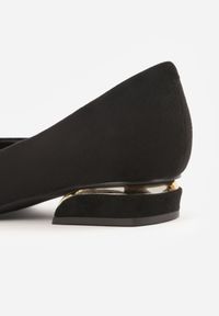 Born2be - Czarne Czółenka Balerinki Vices ze Szpiczastym Noskiem i Skórzaną Wkładką Falavesa. Okazja: na co dzień. Nosek buta: szpiczasty. Kolor: czarny. Materiał: skóra. Obcas: na obcasie. Styl: casual, elegancki. Wysokość obcasa: niski #7