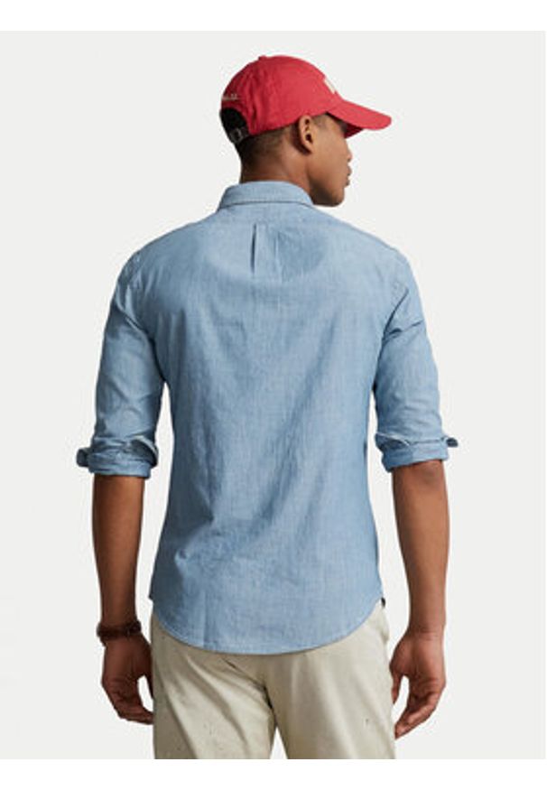 Polo Ralph Lauren Koszula Core Replen 710548538 Niebieski Slim Fit. Typ kołnierza: polo. Kolor: niebieski. Materiał: bawełna