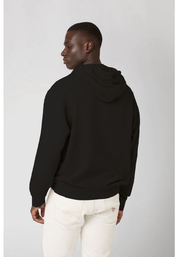 Guess - GUESS Czarna bluza męska Finch Terry, Rozmiar L. Kolor: czarny. Materiał: bawełna