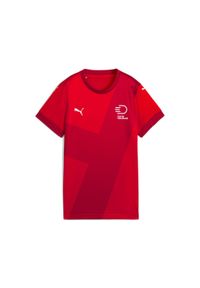 Puma - Damska koszulka domowa duńskiej reprezentacji w piłce ręcznej PUMA. Okazja: do domu. Typ kołnierza: polo. Kolor: czerwony