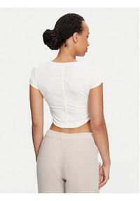 Converse Top W Wordmark Corset Top 10026506-A02 Écru Slim Fit. Materiał: bawełna, syntetyk #4