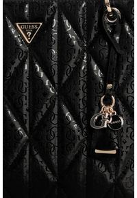 Guess - GUESS Czarna damska torebka Aldina. Kolor: czarny. Materiał: skórzane. Styl: elegancki, klasyczny #5