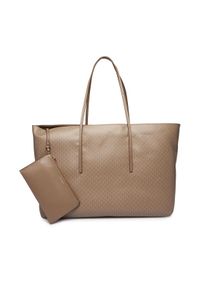 Calvin Klein Torebka Emblem Aop Large Tote W/ Pouch LV04F3364G Beżowy. Kolor: beżowy. Materiał: skórzane #1