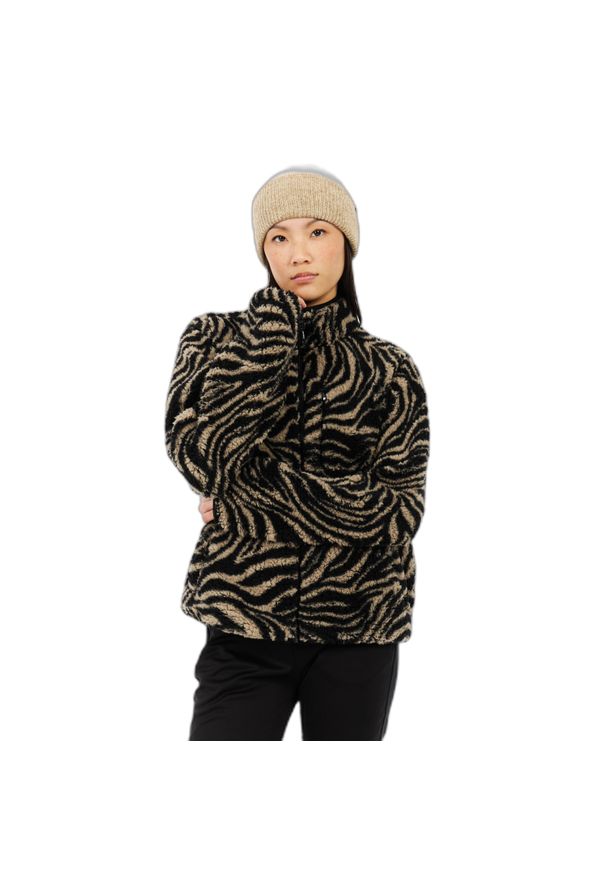 Damski polar Protest Adele. Kolor: wielokolorowy, beżowy, brązowy. Materiał: polar