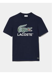 Lacoste T-Shirt TH1285 Granatowy Regular Fit. Kolor: niebieski. Materiał: bawełna #4