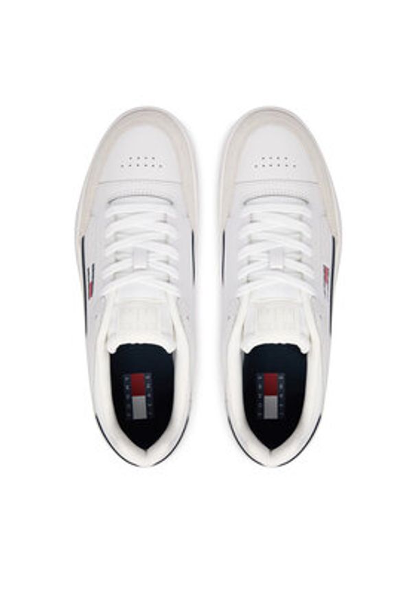 Tommy Jeans Sneakersy Tjm Cupsole Leather EM0EM01660 Biały. Kolor: biały. Materiał: skóra