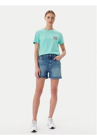 Quiksilver T-Shirt EQWZT03181 Turkusowy Relaxed Fit. Kolor: turkusowy. Materiał: bawełna