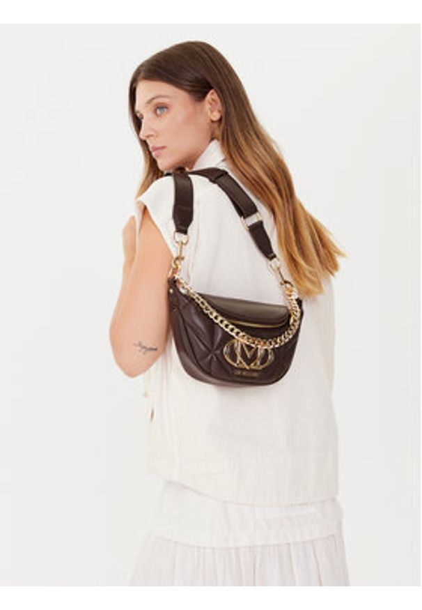 Love Moschino - LOVE MOSCHINO Saszetka nerka JC4187PP0NLC0313 Brązowy. Kolor: brązowy. Materiał: skóra