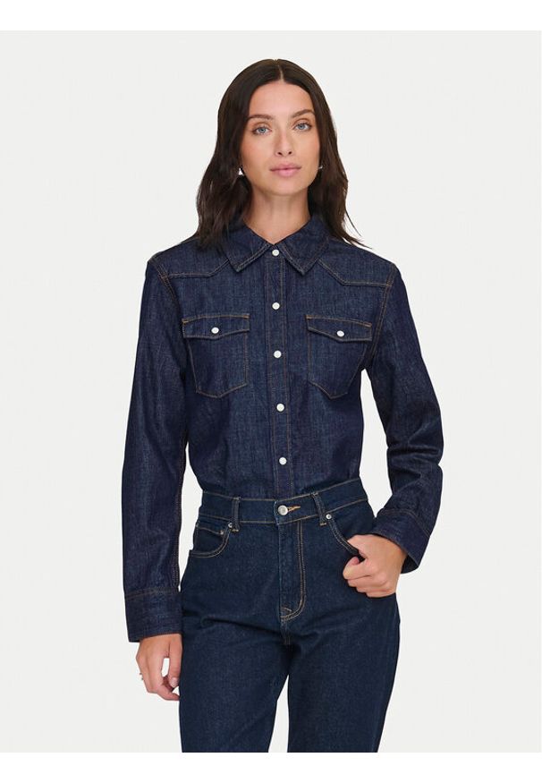 only - ONLY Koszula jeansowa Charlize 15364777 Niebieski Regular Fit. Kolor: niebieski. Materiał: bawełna