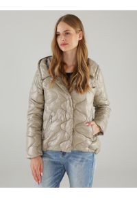 Unisono - PIKOWANA KURTKA Z KAPTUREM 76-6207 BEIGE62. Typ kołnierza: kaptur. Materiał: nylon, poliamid, materiał