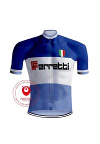 REDTED - Camisola DE CICLISMO RETRO FERRETTI - VERMELHO. Kolor: czarny. Materiał: poliester