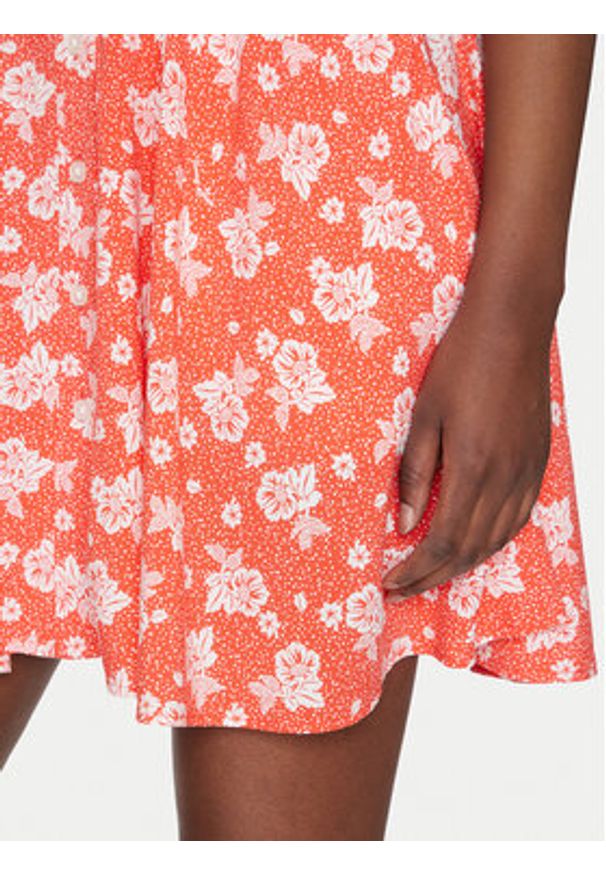 Tommy Jeans Sukienka koszulowa DW0DW21353 Pomarańczowy Relaxed Fit. Kolor: pomarańczowy. Materiał: wiskoza. Typ sukienki: koszulowe