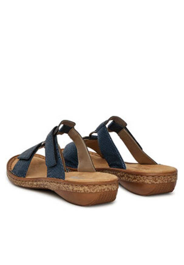 Rieker Klapki 628P9-14 Granatowy. Kolor: niebieski. Materiał: syntetyk, materiał