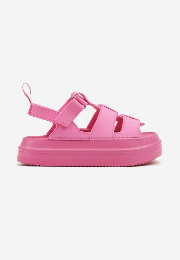 Born2be - Fuksjowe Sandały Gladiatorki Zapinane na Rzep Falarosea. Okazja: na co dzień. Zapięcie: rzepy. Kolor: różowy. Sezon: lato. Styl: elegancki, casual