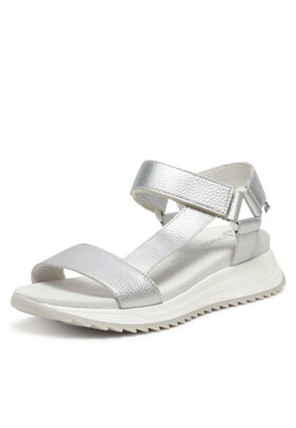 Rieker Sandały W2951-90 Srebrny. Kolor: srebrny. Materiał: skóra