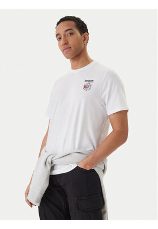 Reebok T-Shirt Greyson RK25568CCM Biały Regular Fit. Kolor: biały. Materiał: bawełna