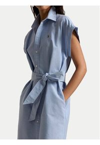 Polo Ralph Lauren Sukienka koszulowa 211A12907001 Niebieski jasny Regular Fit. Typ kołnierza: polo. Kolor: niebieski. Materiał: bawełna. Typ sukienki: koszulowe #3