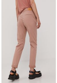 JDY - Jacqueline de Yong Spodnie damskie kolor różowy proste high waist. Okazja: na co dzień. Stan: podwyższony. Kolor: różowy. Materiał: bawełna. Styl: casual #4